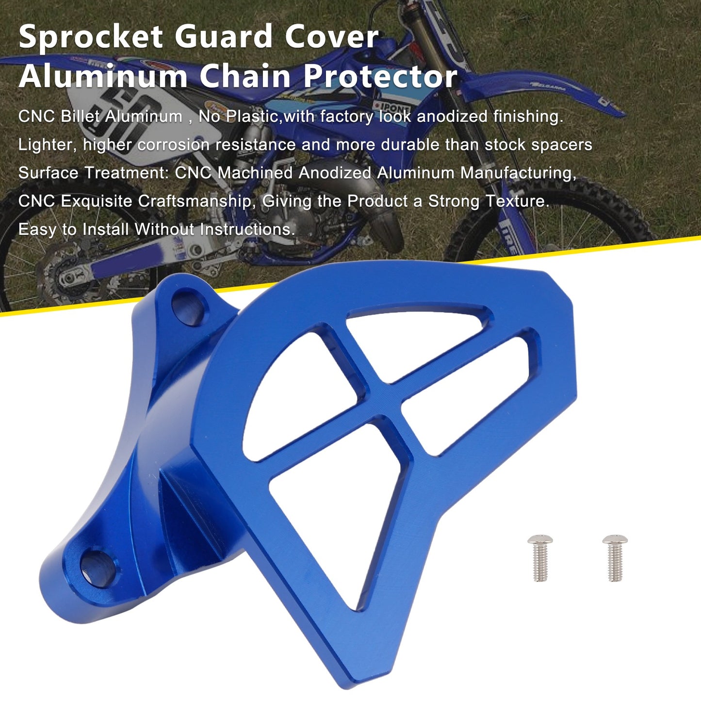 Sprocket Guard Cover Aluminum Chain Protector For Yamaha YZ125 1993-2004 Blue