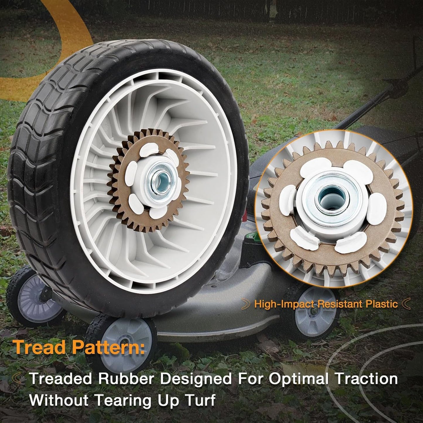 2-Pack 8" Lawn Mower Rear Wheels For Honda HRR216 HRS216 HRT216 42710-VE2-M02ZE
