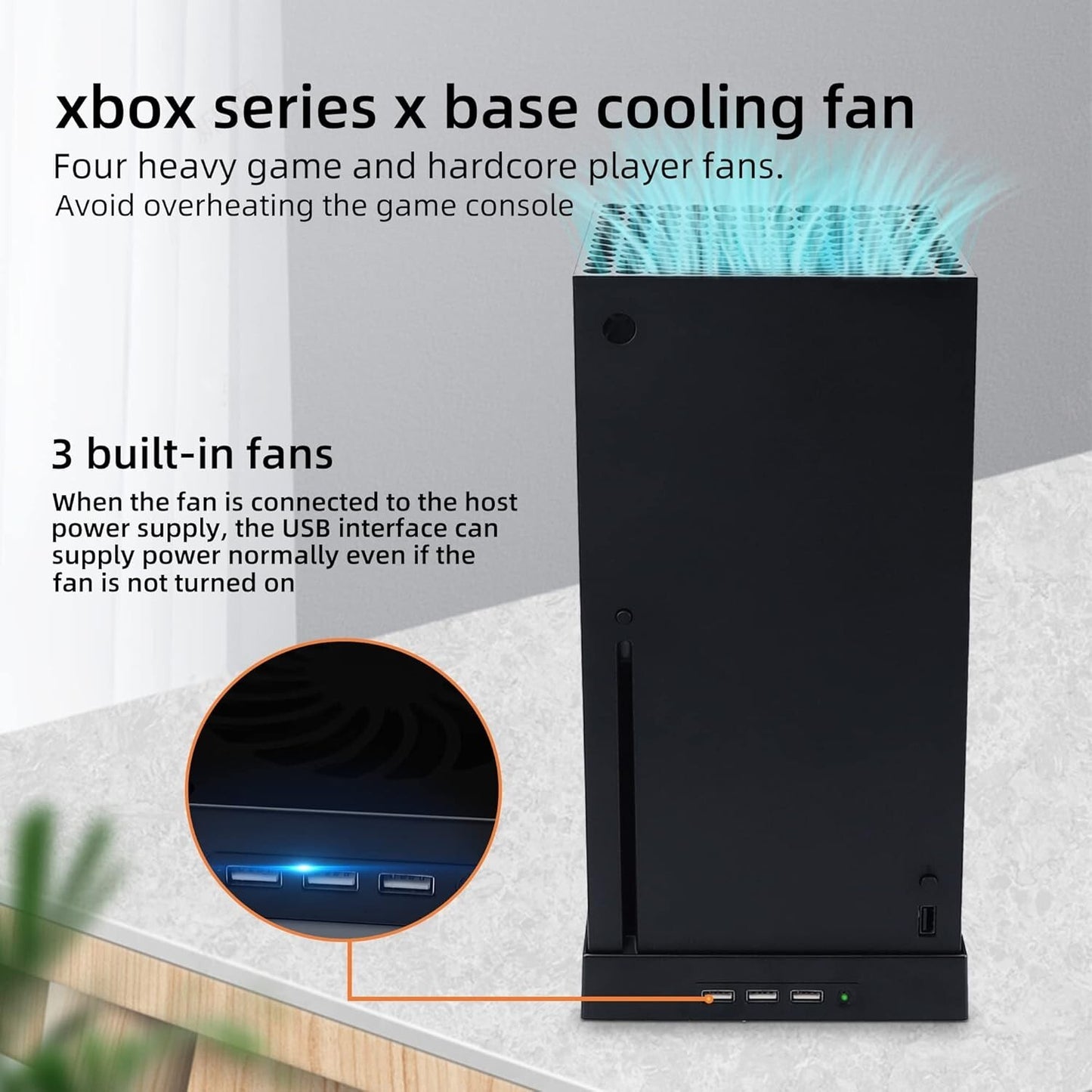 Adjustable Cooling Fan for Xbox Series X Console Low-Noise High-Speed Cooler
