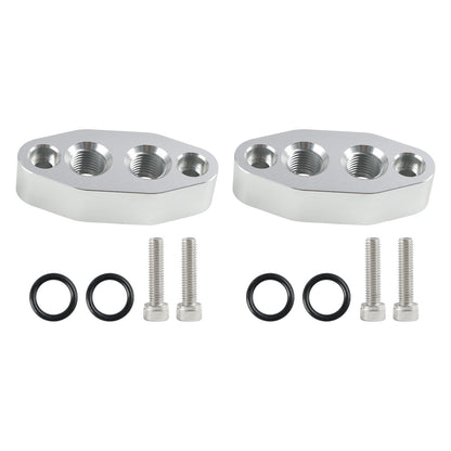 2 Pack Oil Cooler Adapter -6AN ORB Oring In/Out Port Plate LS1 LSX LS3 LS LS2