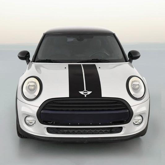 Solid Spare 4" BLACK CARBON FIBER VINYL RALLY STRIPES RACING STRIPE KIT For MINI COOPER