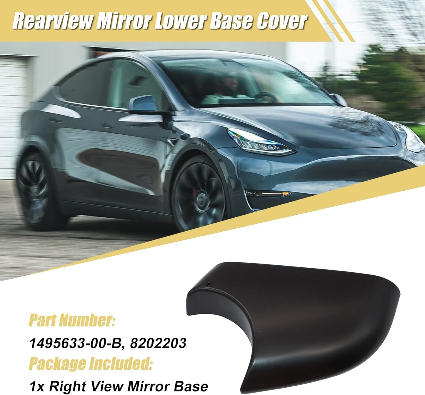 For Tesla Model Y-Right Passenger Side Door Wing Mirror Cover Lower Holder US