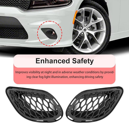 Bumper Fog Light Bezel Cover For Dodge Charger 2015-19 Set of 4 Left&Right Side