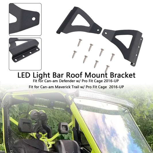 LED Light Bar Roof Mount Bracket Fit Can-am Defender Pro-Fit Cage 50"/52" 16-25