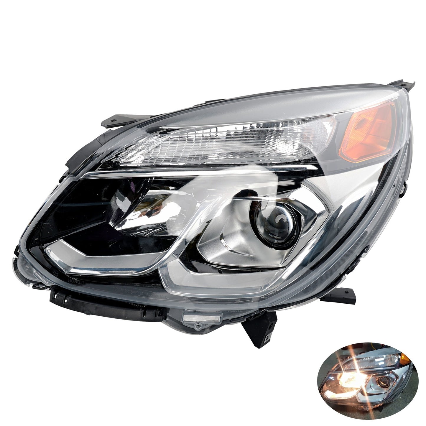 Halogen Chrome Headlight Assy Front Left Dirver Side For 2016-2017 Chevy Equinox