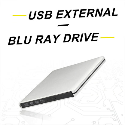 4K BD Burner External USB Super Slim DVD RW CD Writer Portable Drive Silver
