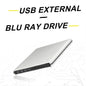 4K BD Burner External USB Super Slim DVD RW CD Writer Portable Drive Silver