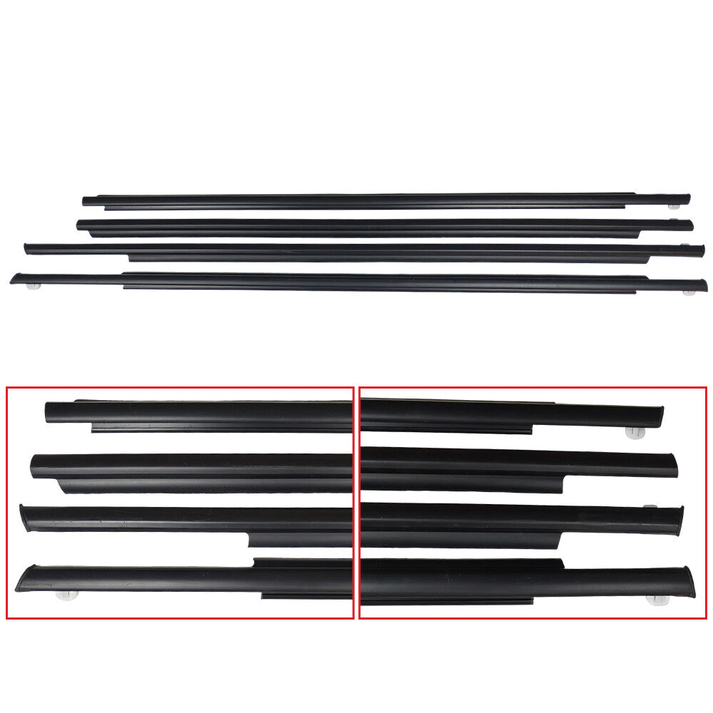 4Pcs New Front Rear Door Belt Moulding Weatherstrips For 2004-2009 Toyota Prius