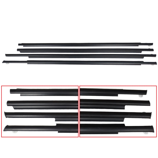 4Pcs New Front Rear Door Belt Moulding Weatherstrips For 2004-2009 Toyota Prius