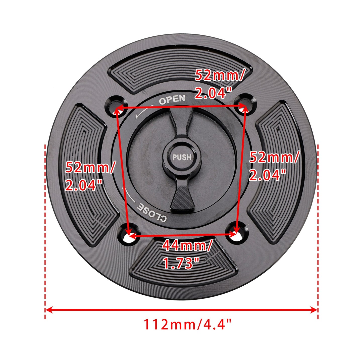 BILLET QUICK-TURN FUEL GAS CAP FOR KAWASAKI KLX230/R Z650 Z650RS Z900 2017-2025