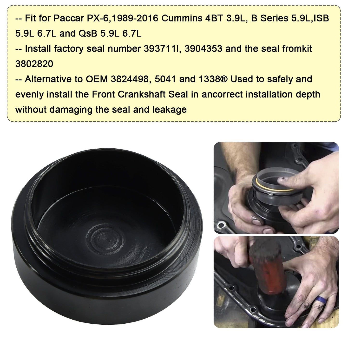 Front+Rear Crankshaft Seal Remover & Installer Tool for Cummins 3.9L 5.9L 6.7L