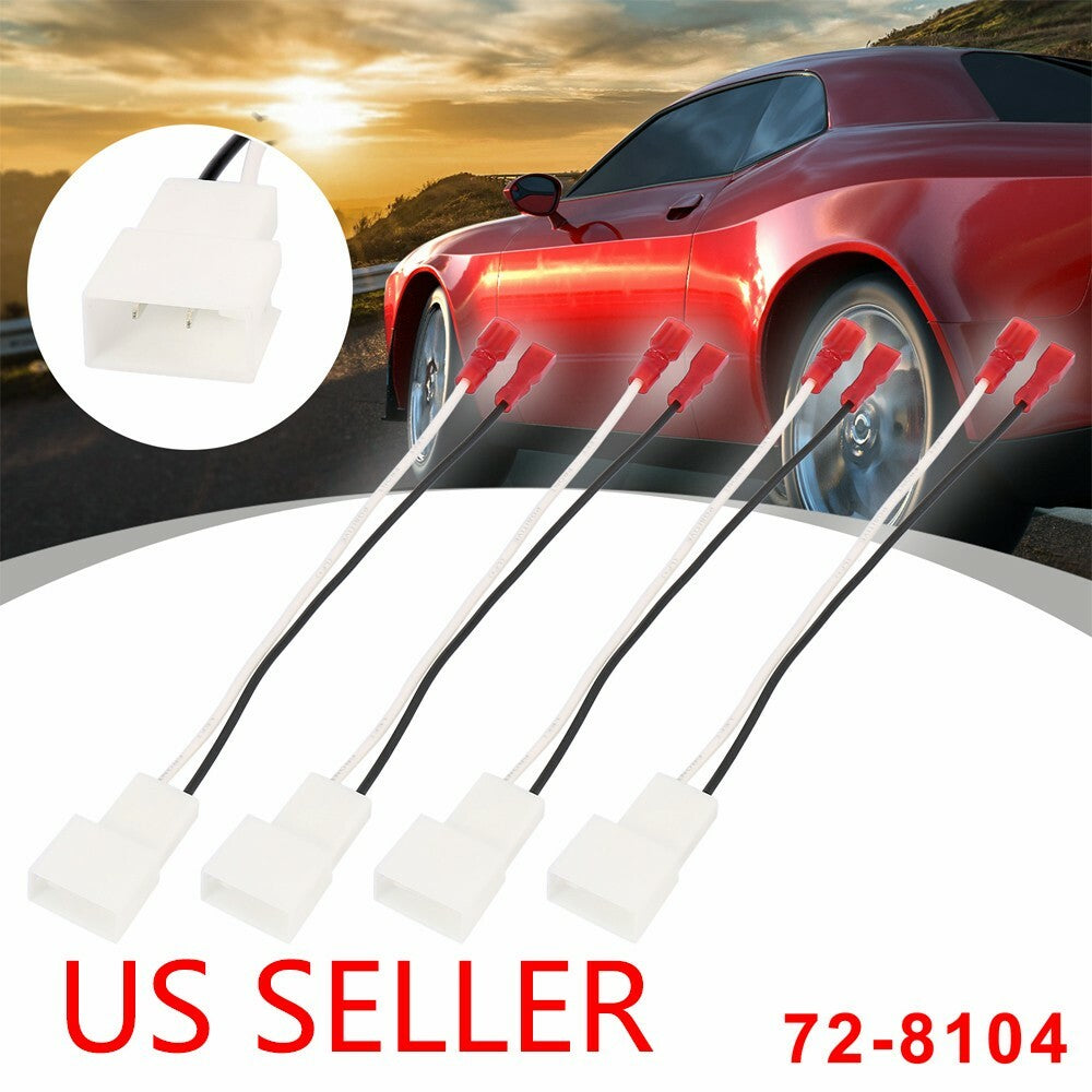 2Pair 72-8104 Audio Speaker Wiring Harness Adapter For 1987+ Toyota