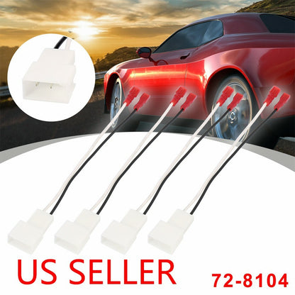 2Pair 72-8104 Audio Speaker Wiring Harness Adapter For 1987+ Toyota