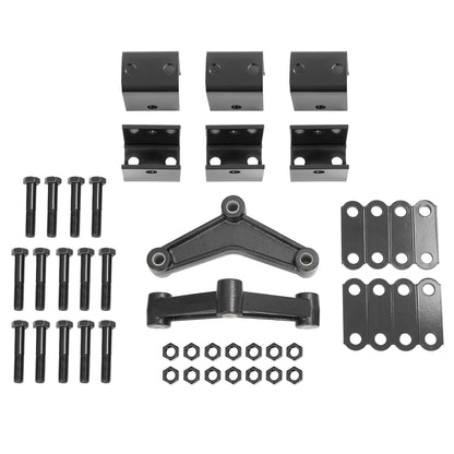 Solid Spare Trailer Axle Shackle Kit Powder Coated Equalizer+ Shackle Strap +Hanger Kit