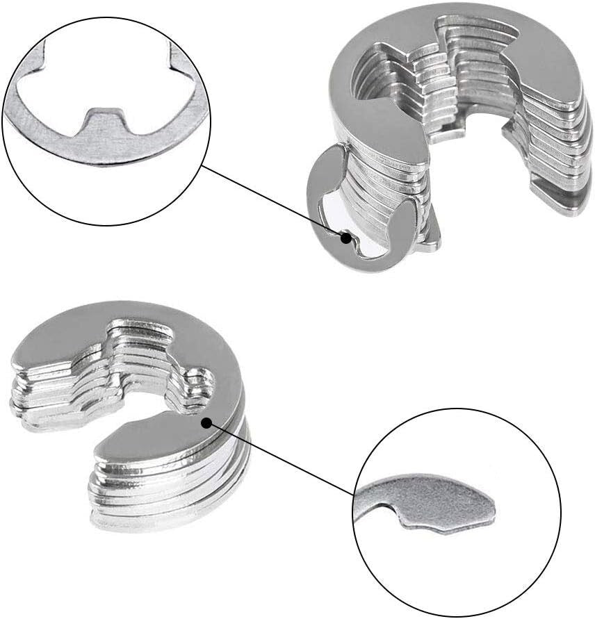 380Pcs Stainless Steel E-Clip Circlip Kit Retaining Ring Assortment Set 14 Sizes