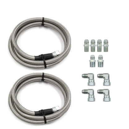 52" Length SS Braided Transmission Cooler Hose Lines For TH350 700R4 TH400