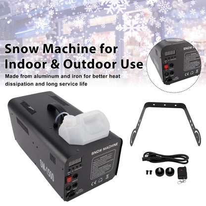 1500W Snow Machine with Wired Remote – Snowflake Maker for Christmas Weddings