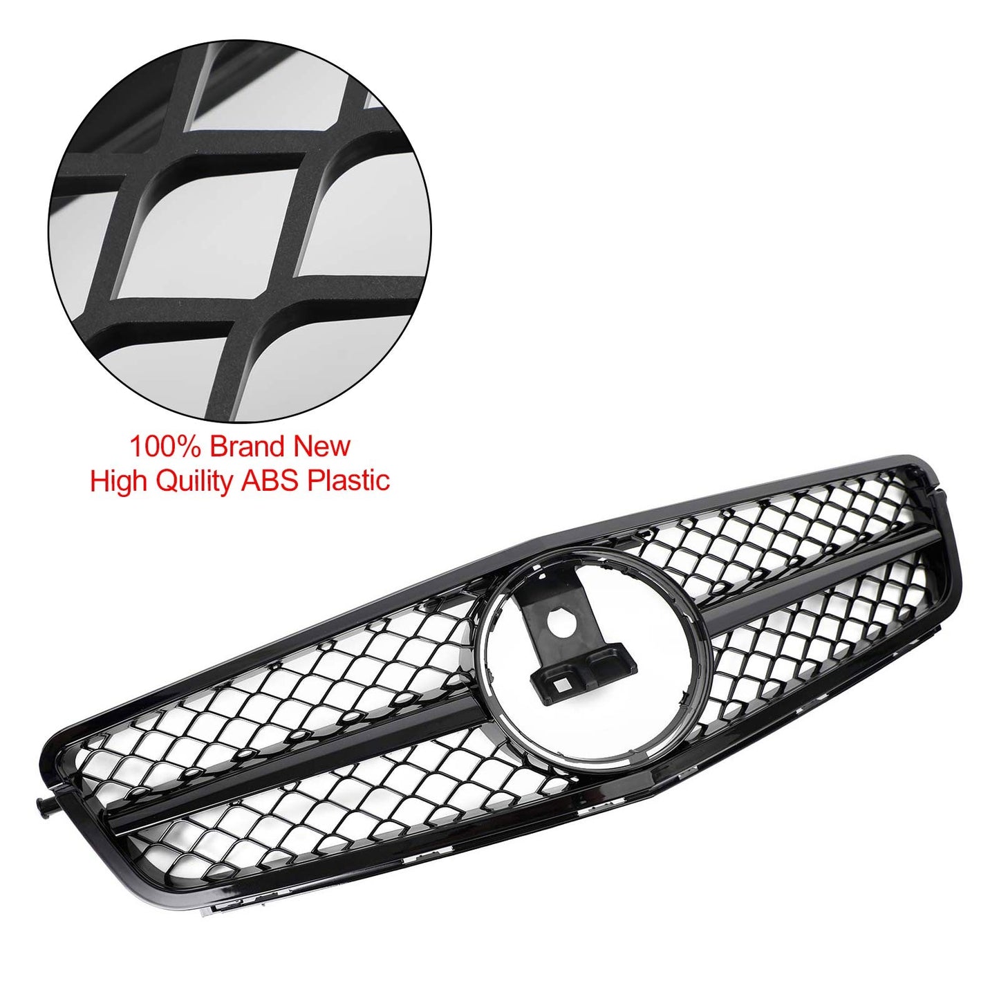 ??Front Bumper Grille Grill For C-Class Benz W204 C300 C350 2008-2014 2013 w/LED