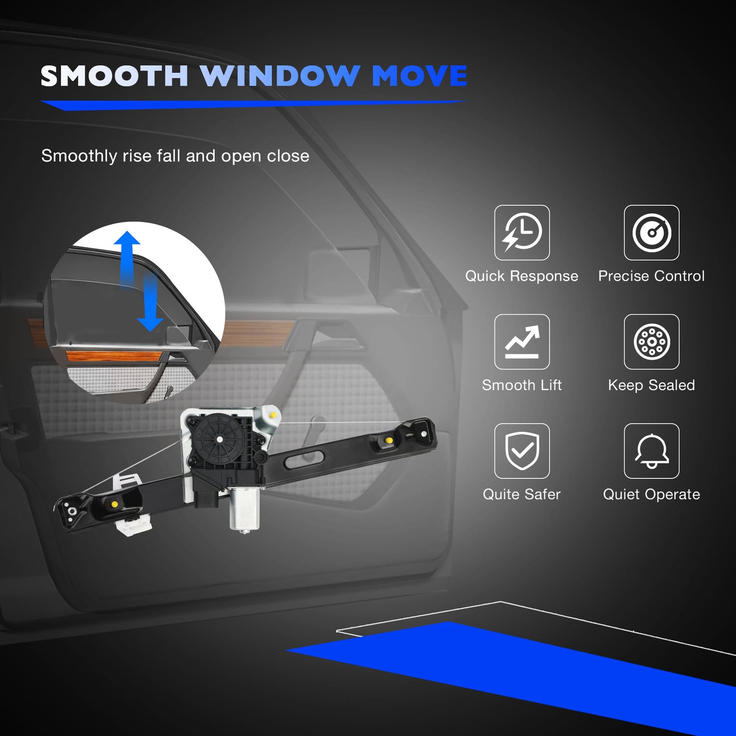 Window Regulator w/ Motor Rear Right For BMW E90 E91 328i 335i 330i 335d M3 323i