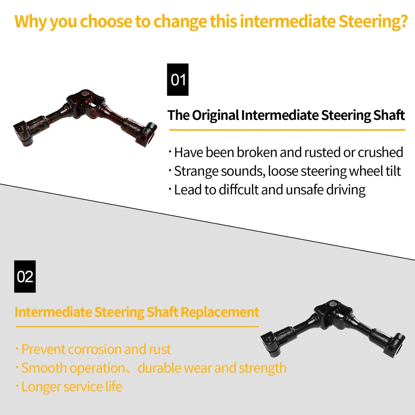 55057335AB Lower Steering Column Intermediate Shaft Fit for 14-20 Dodge Ram 1500