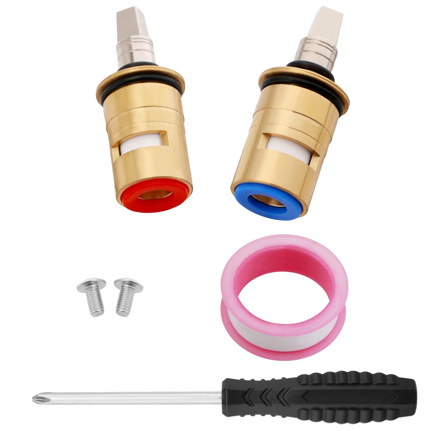 Ceramic 1/4-Turn Cold & Hot Valve Cartridge Kit 1-099XKJKABNF 1-100XKJKABNF