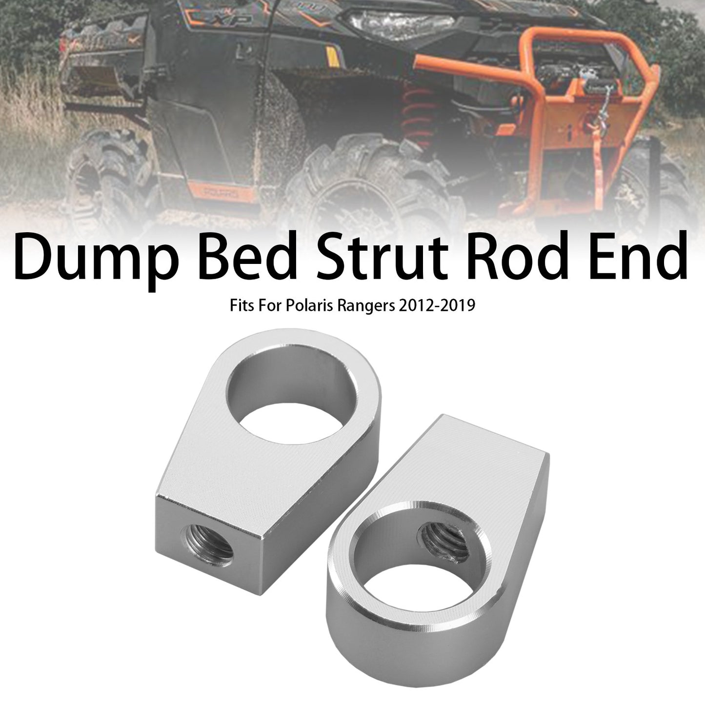 2PCS CNC Aluminum 6mm Dump Bed Strut Rod End For Polaris Rangers 2012-2019