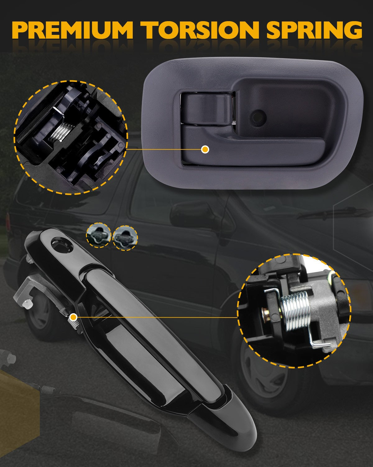 7PCS Exterior Interior Door Handle & Liftgate Handle Kit For 98-03 Toyota Sienna