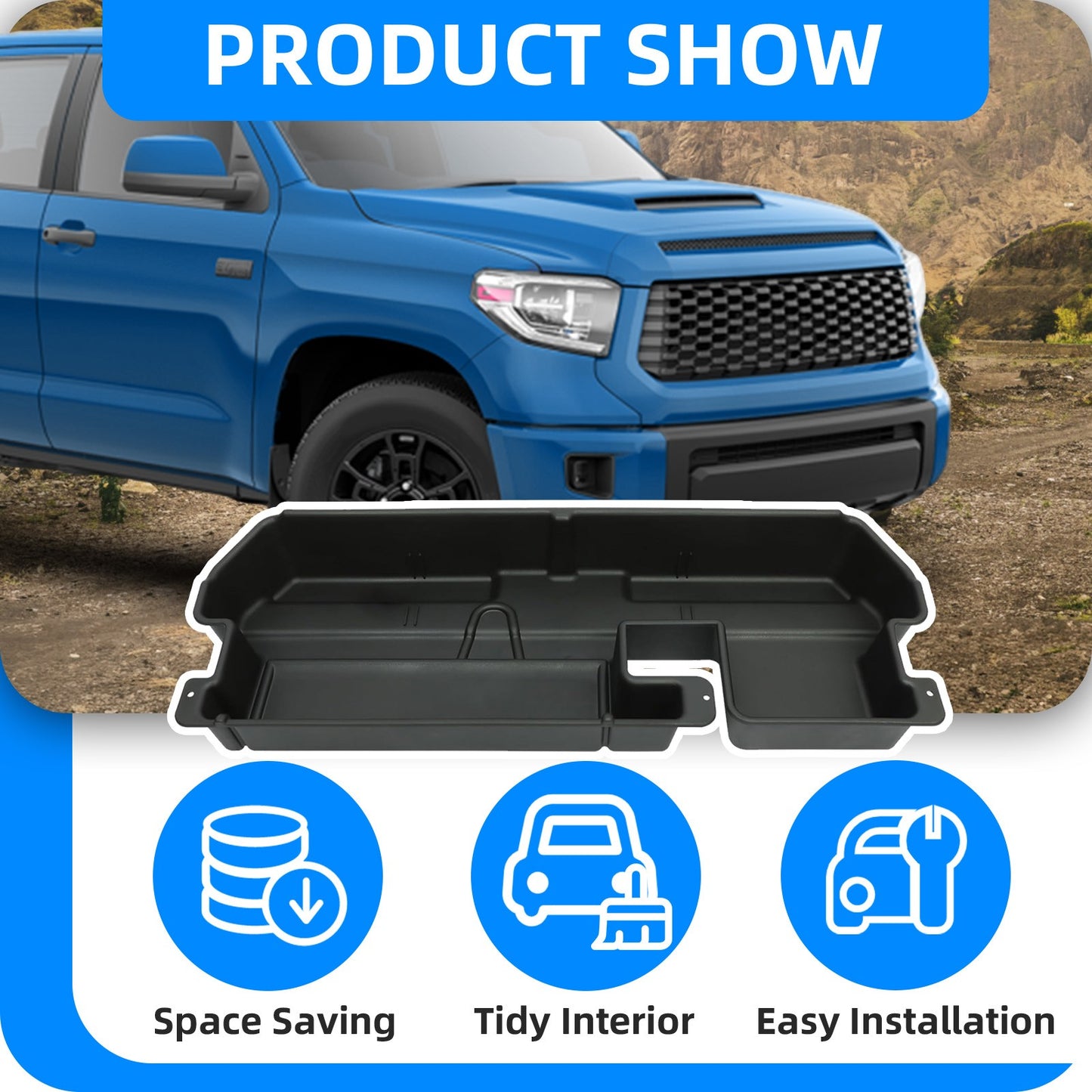 Solid Spare For Toyota Tundra Double Cab 2007-2021 Under Seat Storage Box