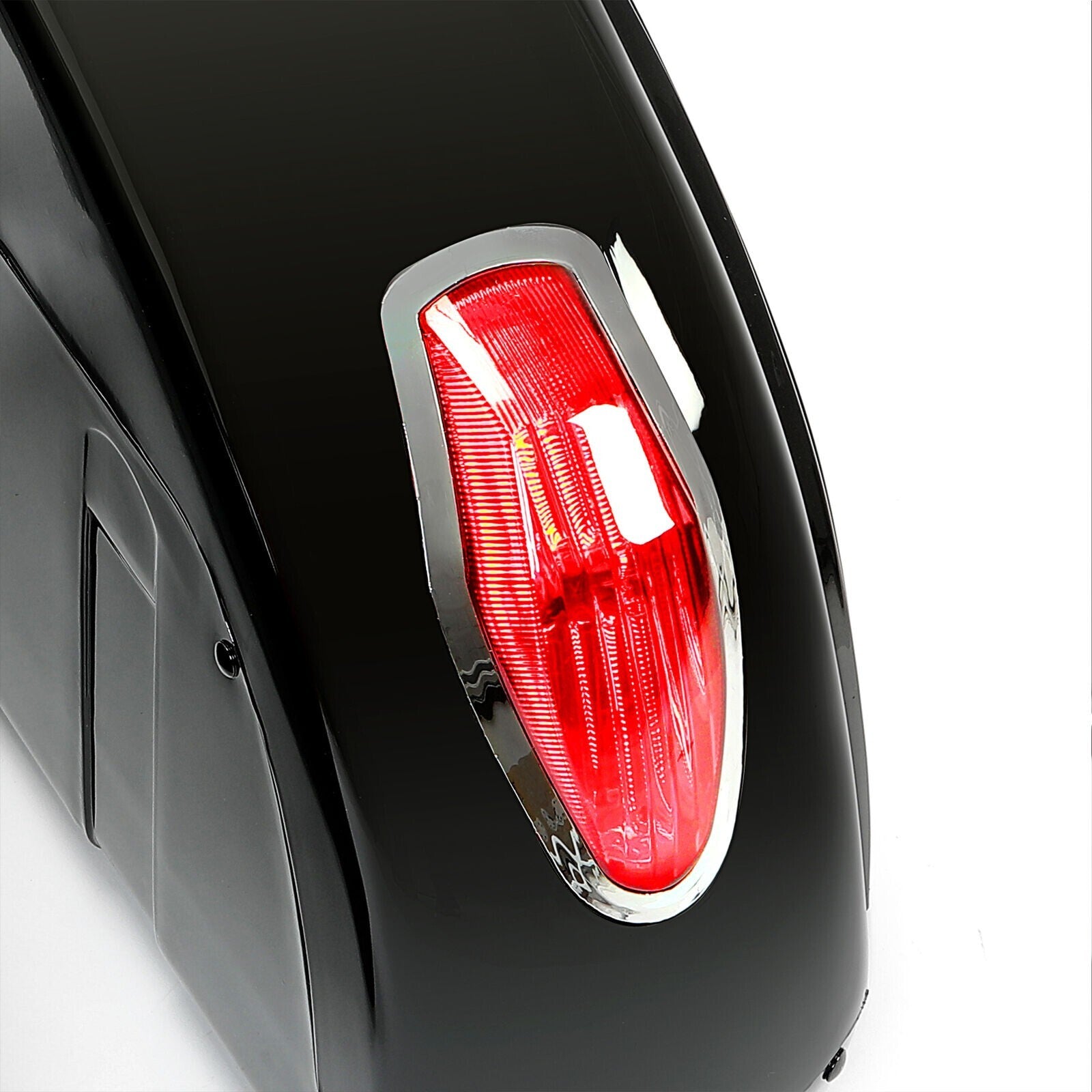Solid Spare Universal Motorcycle Hard Saddlebag Luggage Bags w/Light For Honda Harley Yamaha