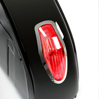 Solid Spare Universal Motorcycle Hard Saddlebag Luggage Bags w/Light For Honda Harley Yamaha