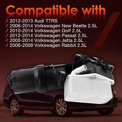 Oil Filter Cooler Housing For 2005-14 VW 2.5L Jetta Golf Beetle Audi 07K115397D