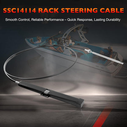 14 FT Back Mount Steering Cable Kit For Seastar Teleflex Rack Steering SS14114