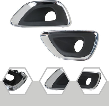 Left and Right Side Fog Light Trim Set Fit For Jeep Grand Cherokee 2014-2016