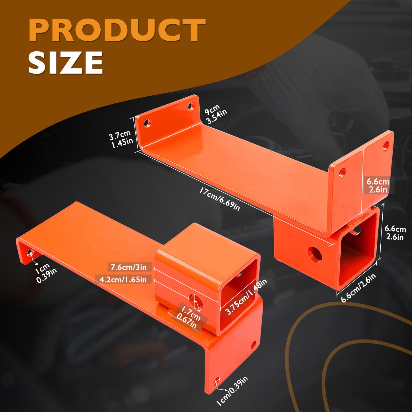 Red 2" Trailer Hitch Receivers Kit For ZT Elite Magnum Avengers Mavericks 18-20