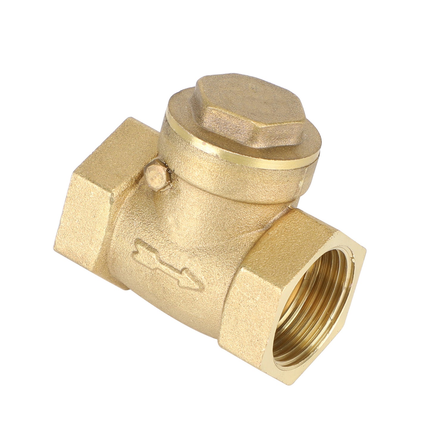 3/4" Female Thread Brass Horizontal DN20 One-Way Non-Return Swing Check Valve.