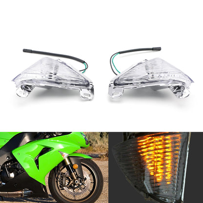 Clear Front Turn Signals lens Fits Kawasaki ZX14R ZX6R Ninja 650F Concours