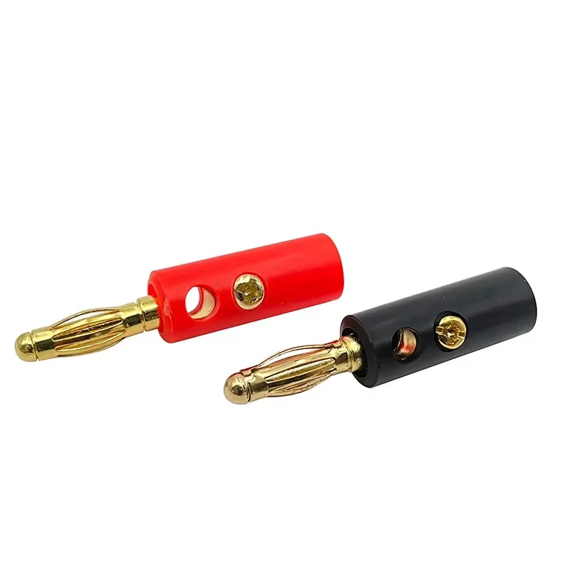 40PCS 4mm Gold Plated Banana Plugs Audio Jack Speaker Wire Cable Screw Connector