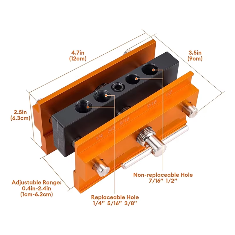 Self Centering Doweling Jig Kit Drill Jig for Straight Holes With 6 Drill Guide