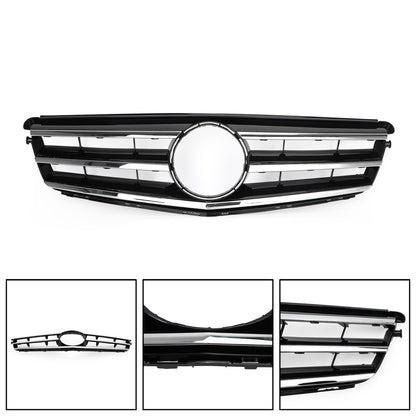 LED Black Chrome Front Grill Grille Fits Benz C Class W204 C300 C350 2008-2014·
