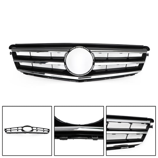LED Black Chrome Front Grill Grille Fits Benz C Class W204 C300 C350 2008-2014·