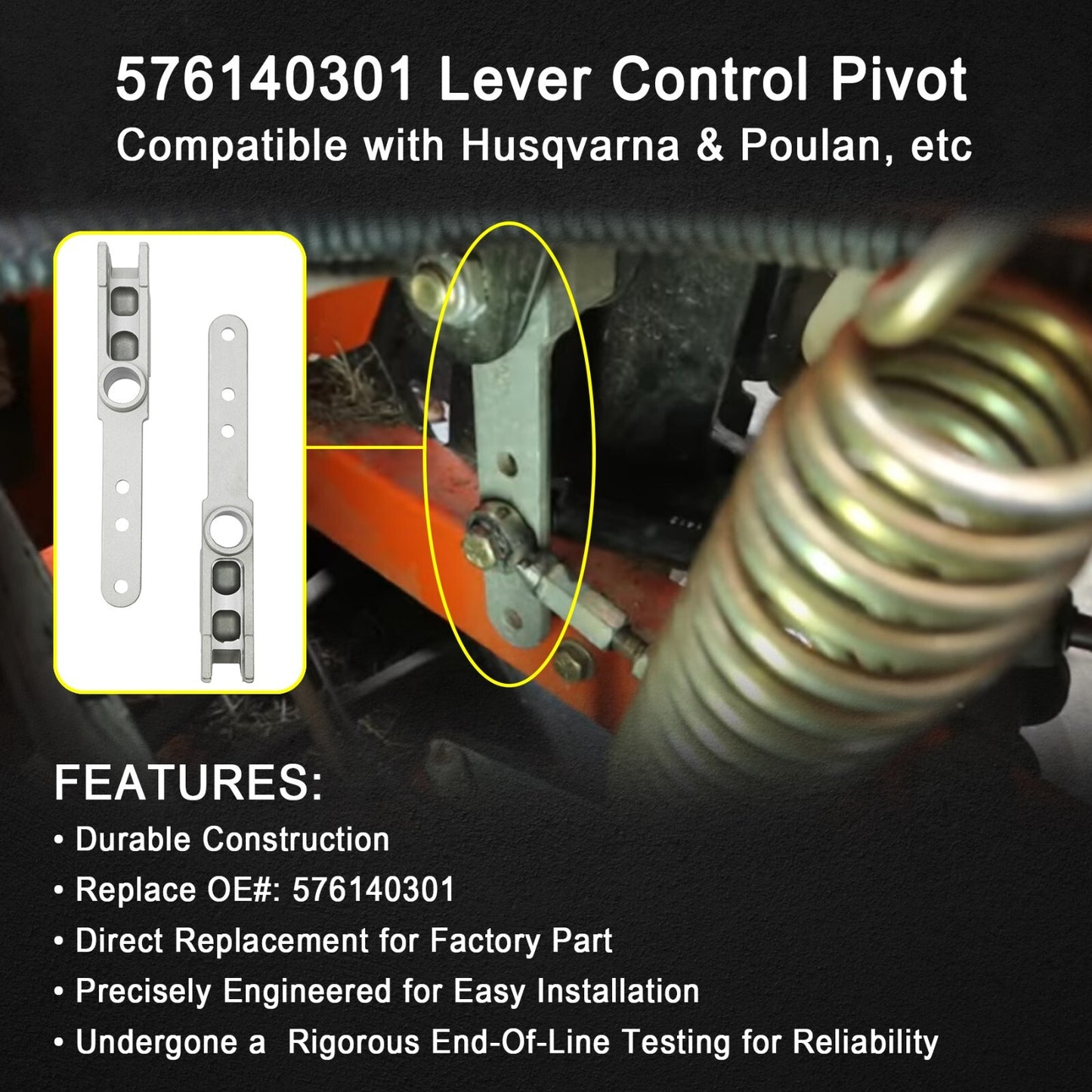 2x Lever Control Pivot Lawn Tractor Part Steering for Husqvarna Poulan 576140301