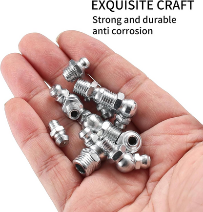 61PCS Heavy Duty Grease Gun Coupler Kit w/ M6 M8 M10 Zerk Fittings for Machinery