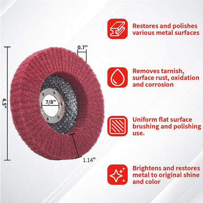 5PCS 4-1/2" Nylon Flap Disc Metal Polishing Buffing Wheel Pads for Grinder 4.5in