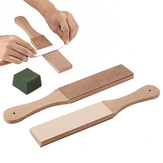 Solid Spare Double Sided Leather Strop Tool Paddle Compound Knife Kit Sharpener Honing