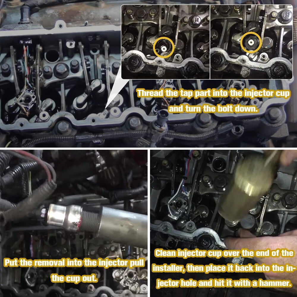 For 6.0L/6.4L Ford Powerstroke Fuel Injector Sleeve/Cup Remove & Install Kits