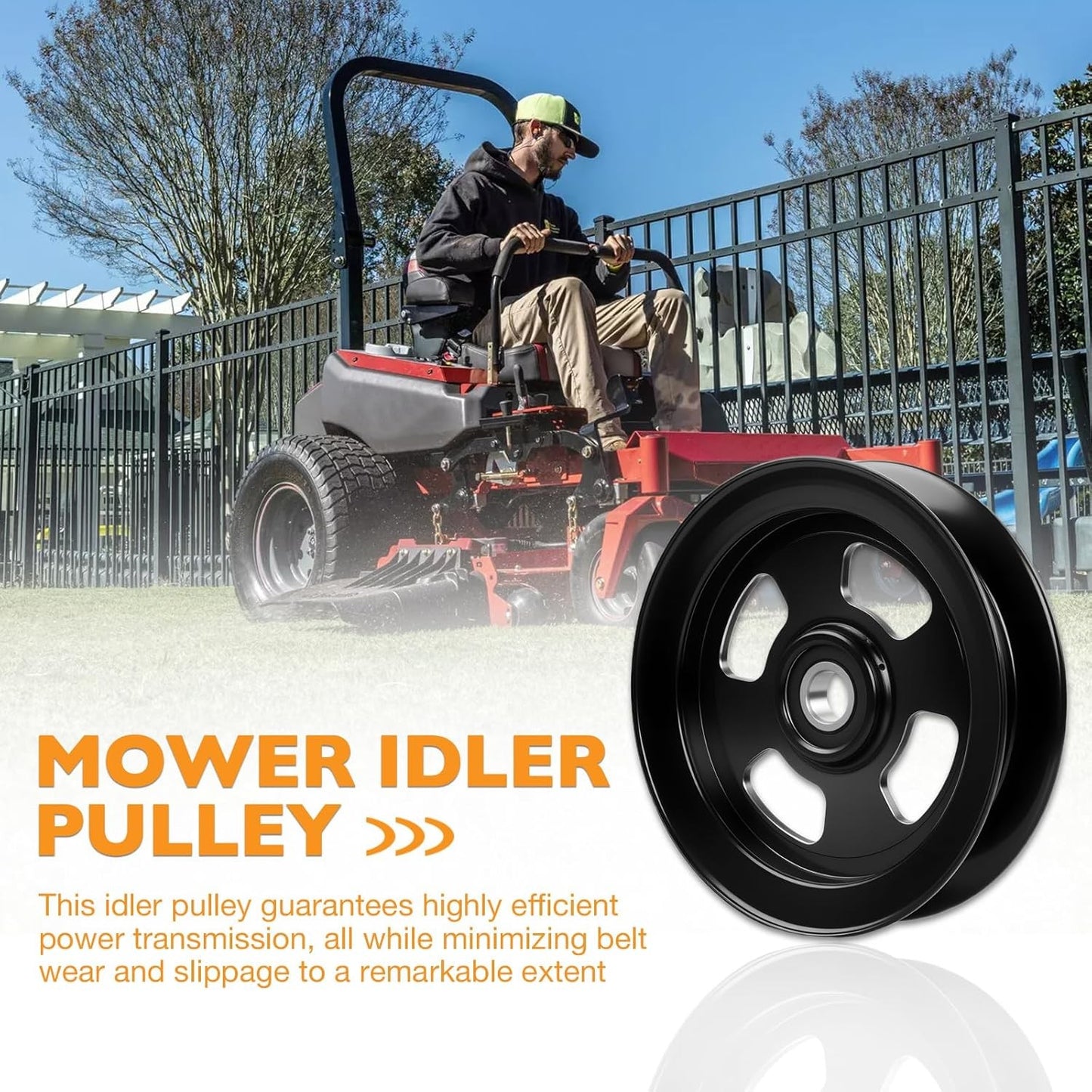 132-9425 Deck Flat Idler Pulley For Exmark Lazer Z Titan Toro 103-8743 116-4668