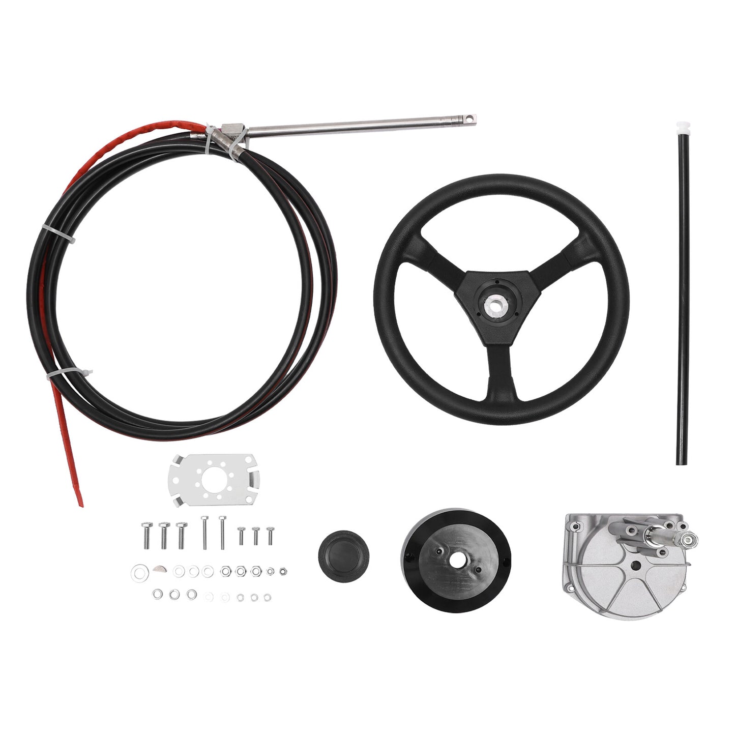 14 Ft Feet Boat Rotary Steering System w/ Wheel Kit For Outboard Marine SS13714