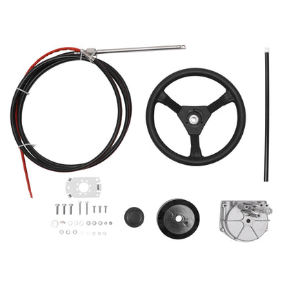 14 Ft Feet Boat Rotary Steering System w/ Wheel Kit For Outboard Marine SS13714