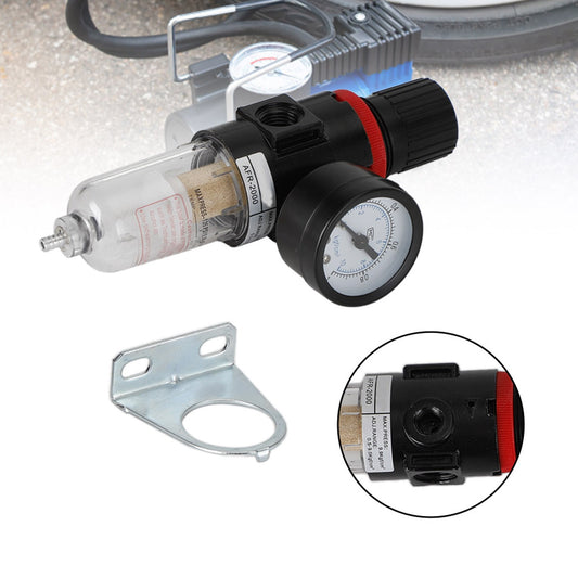 AFR-2000 1/4" Air Compressor Filter Water Separator Trap Tools Regulator Gauge