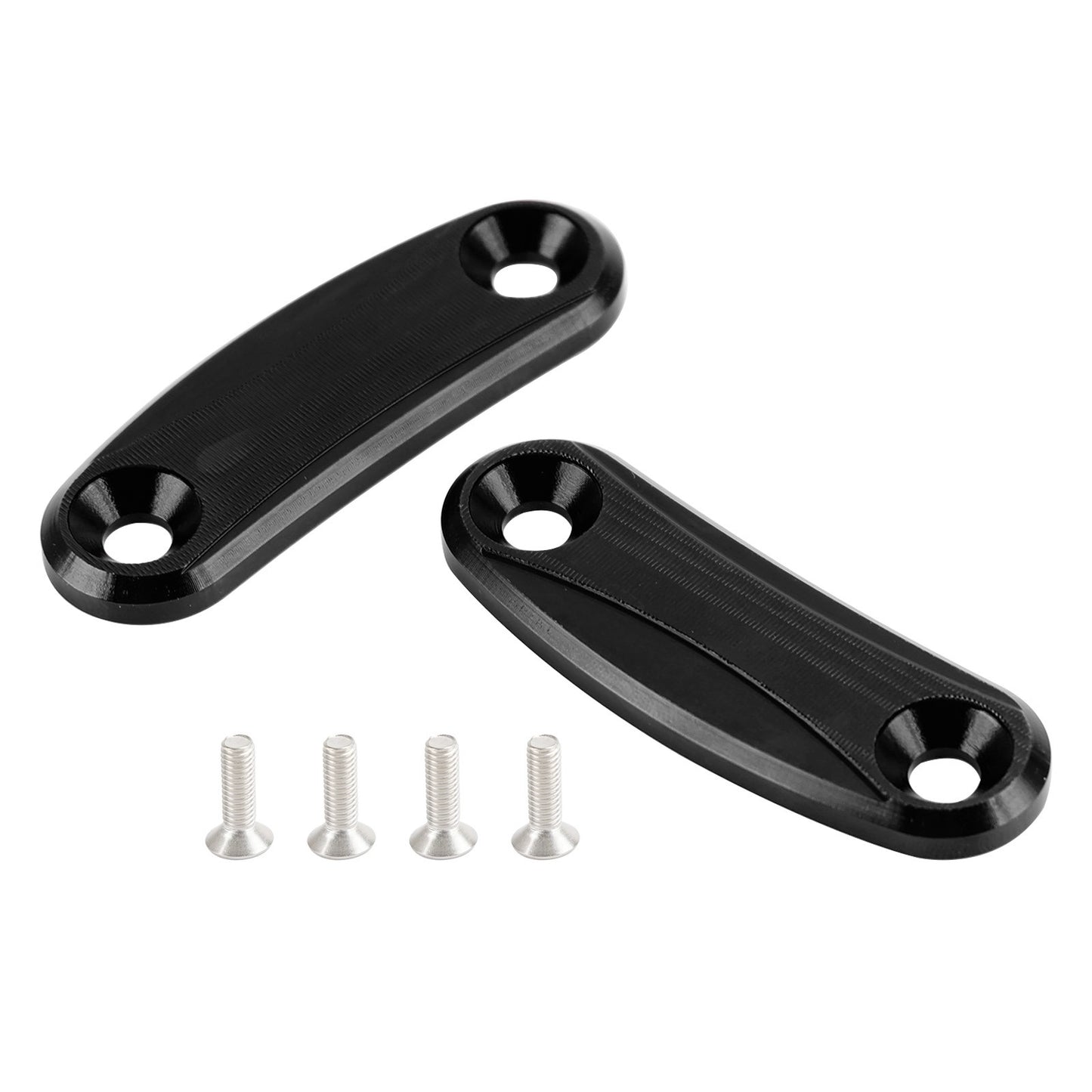 ALUMINUM REAR VIEW MIRROR HOLE CAPS BLACK FOR KAWASAKI ZX10R ZX-10R 2011 > 2015